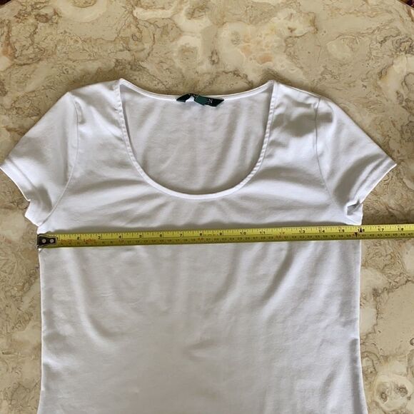 Lauren Ralph Lauren White Cotton T-Shirt - Picture 9 of 11